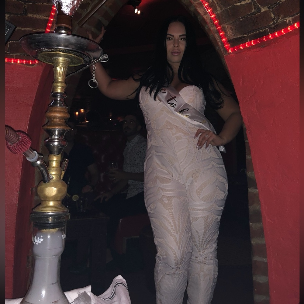 Cream/white lace jumpsuit size L